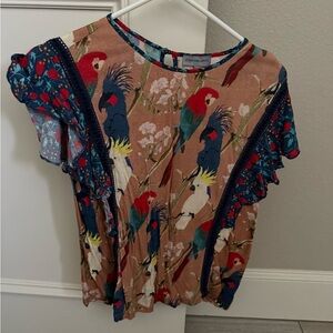Anthropologie Conditions Apply Tropical Bird Top Size medium